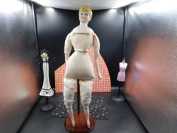 20 inch blonde porcelain pink doll nude